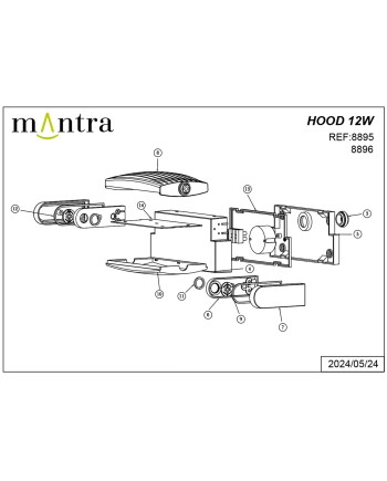 HOOD * APLIQUE LED 12W 3000K BLANCO